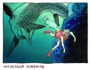 Lex fleeing from a Tylosaurus