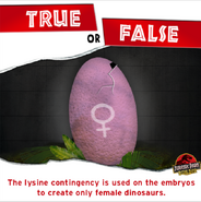 Lysine Contingency create only female dinosaurs