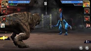 Level 20 Tyrannosaurus rex vs Level 29 Therizinosaurus