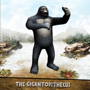 Gigantopithecus pounding its chest