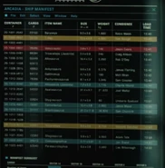 Грузовой манифест Аркадии