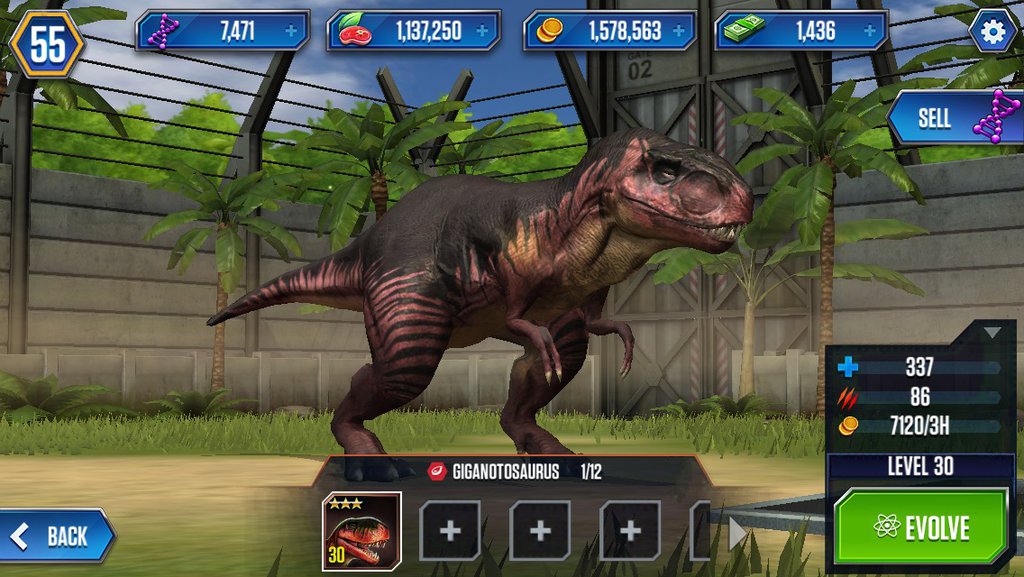 jurassic world the game giganotosaurus