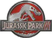 Original Jurassic Park III logo with the Baryonyx.