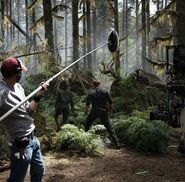Owen and Zia(?) in the forest JW- Dominion BTS