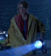 Ellie in yellow raincoat