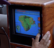 Jurassic Park's map on the interactive tour program