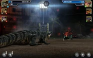 Level 36 Kentrosaurus vs Level 20 Sarcosuchus.