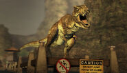 Tyrannosaurus rex on top of North Docks platform
