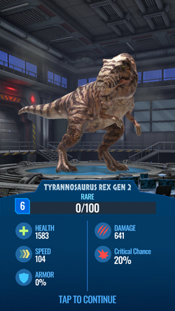 Jurassic World The Game 🦖 I won the Tyrannosaurus Rex Ger 2 🦖 Dinosaur  Game 