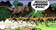 The only appearance of the Gallimimus within the original comic