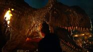 Giganotosaurus roaring at Malcolm