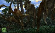 T-rex hunting parasaurolophus