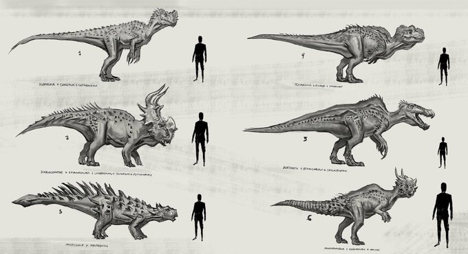 Camp Cretaceous Hybrid Concepts | Jurassic Park Wiki | Fandom