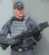 The ACU Guard outside the command center