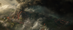 Isla Nublar now a burning raging inferno island.png