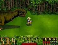 Tyrannosaurus chasing player