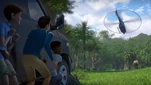 Chasing the indominus1.jpg (62 KB) Again misrepresented as a Bell 407, JW001 chases the I. rex in an episode of Camp Cretaceous.
