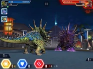 Трицератопс в бою с другим трицератопсом