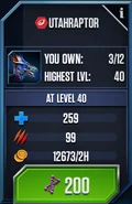 Utahraptor Max Stats
