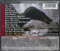 Back cover of Jurassic Park III CD Soundtrack