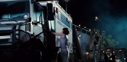 Claire gets into the Jurassic World van.
