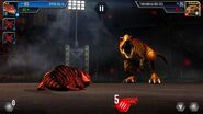 a Diplocaulus fighting a T. rex