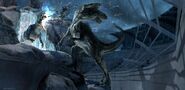 JurassicWorld RaptorStadium IndominusRex DestroyesMechanicalRex-