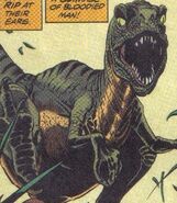 Another Velociraptor from Topps Comics. (Image courtesy of Jurassic Park Legacy)