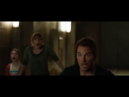 Maisie, Owen, and Claire being scared by the Indoraptor