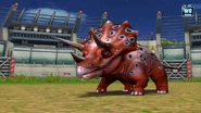 Level40trike.jpg (95 KB) Level 40 Triceratops in the Battle Arena in Jurassic Park: Builder.