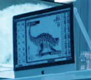 Ankylosaurus shown on a lab screen