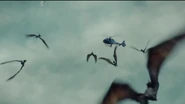 The Pteranodon flying out of the aviary to attack the JW001