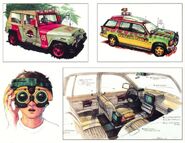 Concept art of the inside of a Ford Explorer