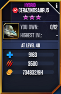 Cerazinosaurus Max Stats