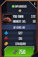 Diplodocus Max Stats