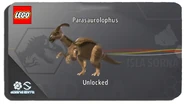 Parasaurolophus unlocked in LEGO Jurassic World.