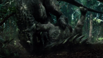 Indominus rex snapping Ankylosaurus' neck in the Gyrosphere Valley