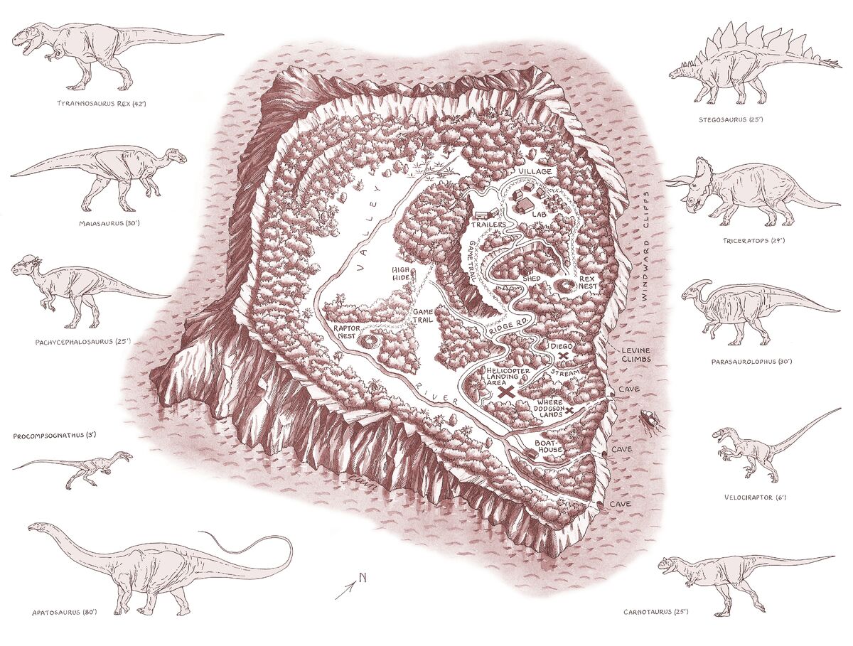 Most accurate novel-canon map I've ever seen : r/JurassicPark