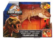 The official packaging for the Extreme Chompin' T. rex action figure for the Legacy Collection