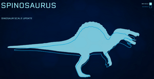 The scale of the Spinosaurus increased in Update 1.4