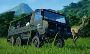 A Jurassic Tour vehicle.