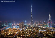 Dubai at nighttime.