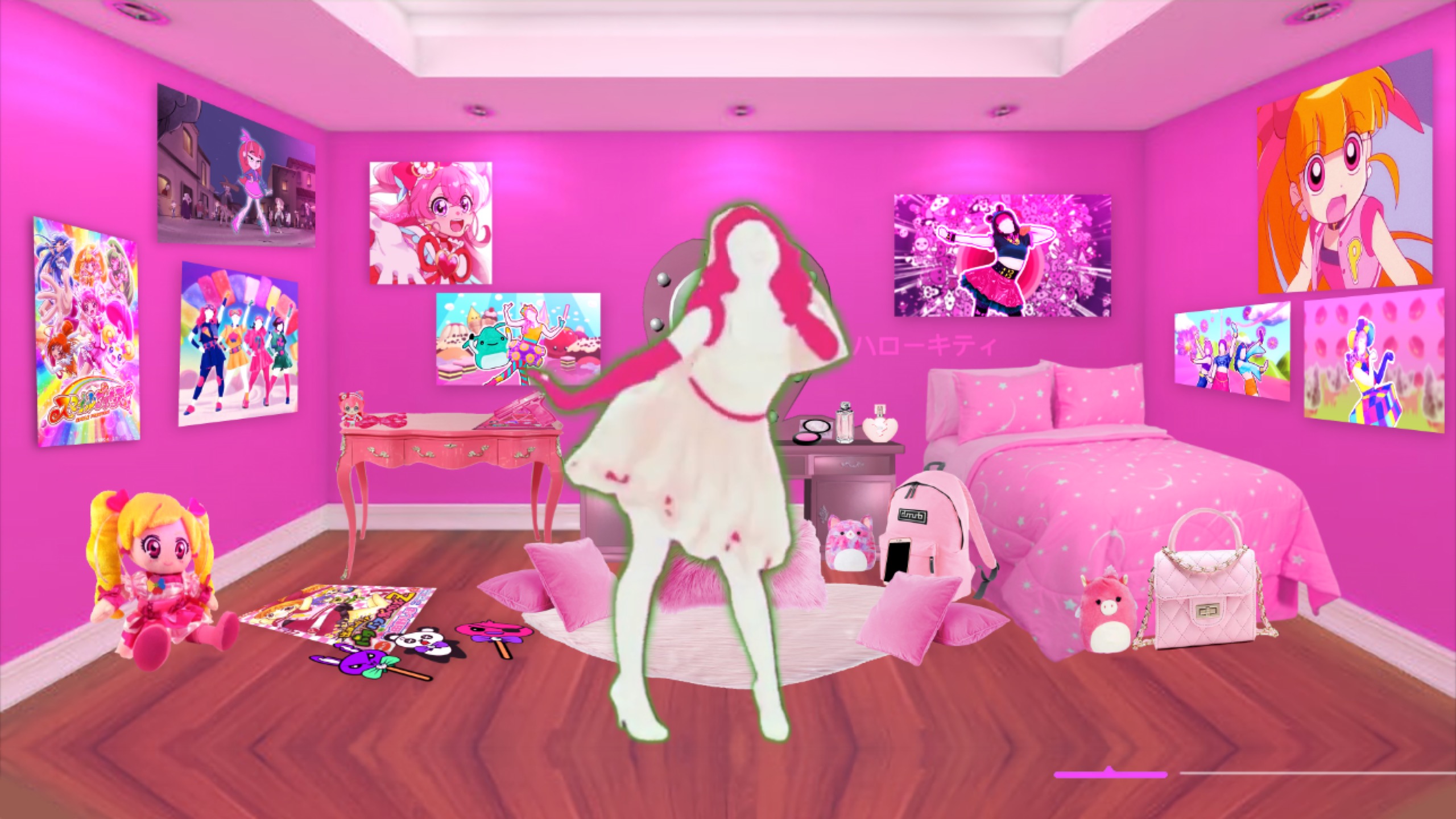 Pink Hello Kitty Bedroom - Roblox Background GIF