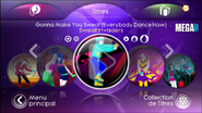 Gonna Make You Sweat (Everybody Dance Now) en el menú de Just Dance 3 (Wii/PlayStation 3)