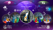 Lovers Again en el menú de Just Dance Wii 2