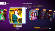 On the Floor en el menú de Just Dance 4 (Wii, Wii U y PlayStation 3)