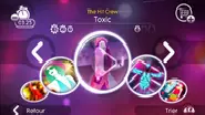 Toxic en el menu de Just Dance 2
