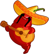 Just Dance 2020 sticker of one of the mariachi playing peppers from the setting