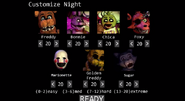 Golden Freddy in the custom night screen.