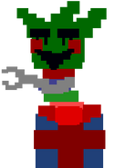 Jester-In-A-Box's idle sprite while standing at a left direction.